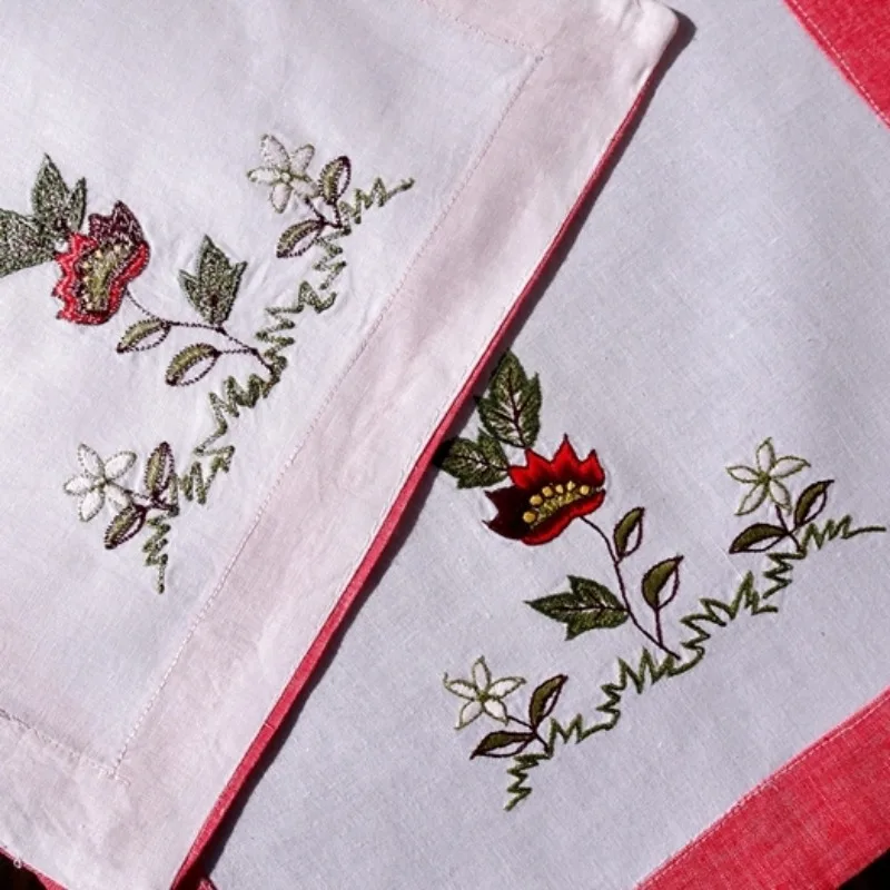 2 pezzi tovaglietta ricamata in puro cotone stile country americano fodera decorativa 27X40CM 32X45CM fazzoletto in puro cotone