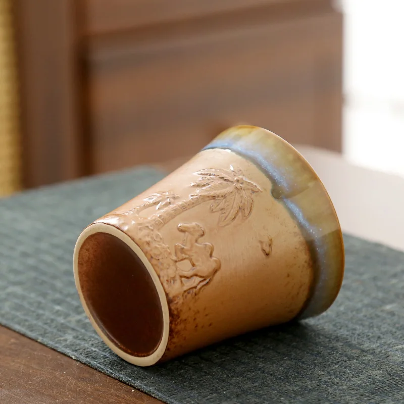 Ceramic espresso cup, retro hand-held home creative desert camel water cup