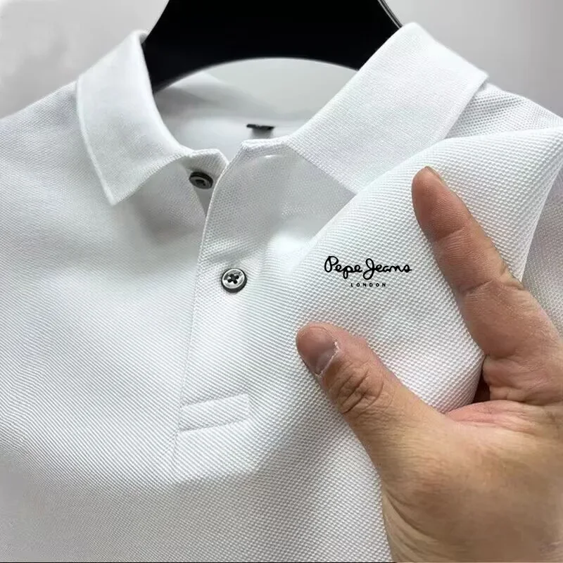 Men's Short Sleeve Polo Shirt 2026 New Business Casual Breathable Top Fashion Summer Golf Solid Color Polos