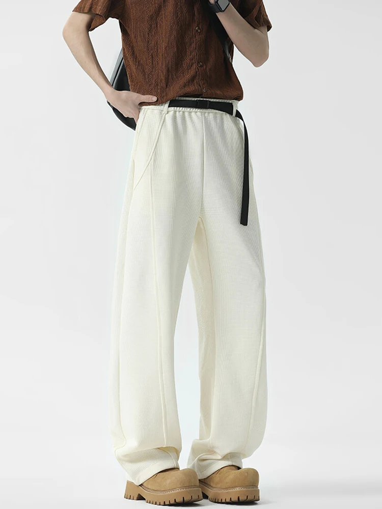 

American Sle Casual Wide Leg Pants Men Summer Thin High Street Loose Straight Cut Trousers Breathable Straight Tube Pants