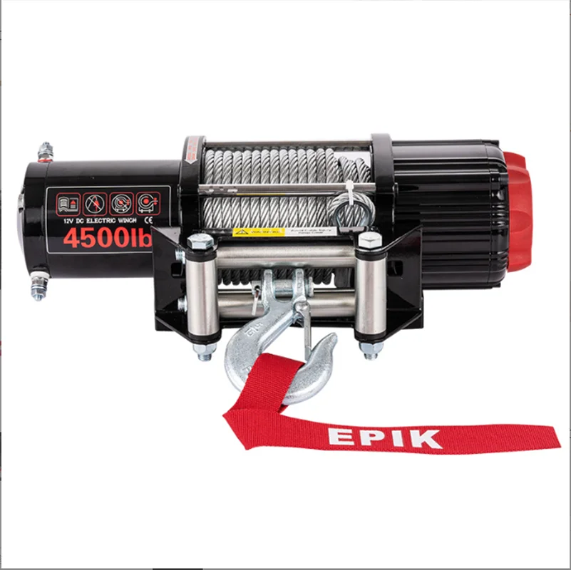 Electric Winch 12V 4500lb Remote Control Set Heavy Duty ATV Trailer High Strength Steel Electric Winch