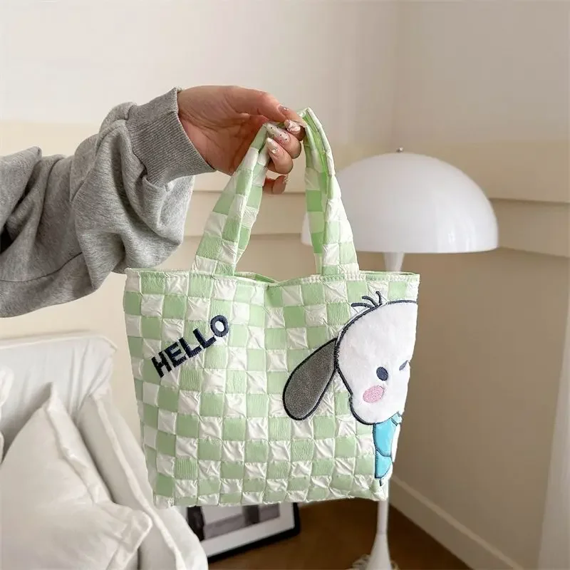 

Sweet Hello Kitty Cinnamoroll Anime Kawaii Sanrio Ins Handbag Cute Cartoon My Melody Pochacco Storage Tote Bag Gifts for Girls