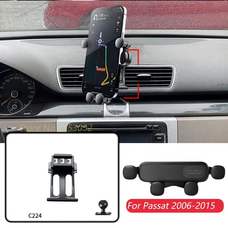 1 Set For Volkswagen Passat B7 B6 R36 2006-2015 Car Mobile Phone Holder  GPS Gravity Navigation Bracket Horizontally Accessories