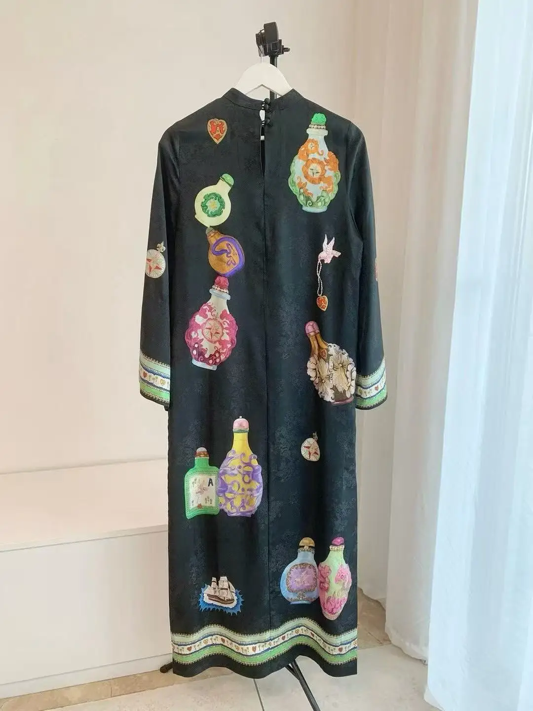 Vestido holgado estampado de manga larga para mujer, vestido largo cómodo a la moda para otoño, nuevo estilo 2025