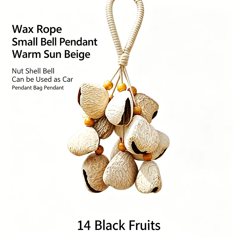 Picture 4: Handmade Nutshell Chimes Hand Bell Portable Sound Healing Fruit Shell Chime for Meditation Yoga Relax