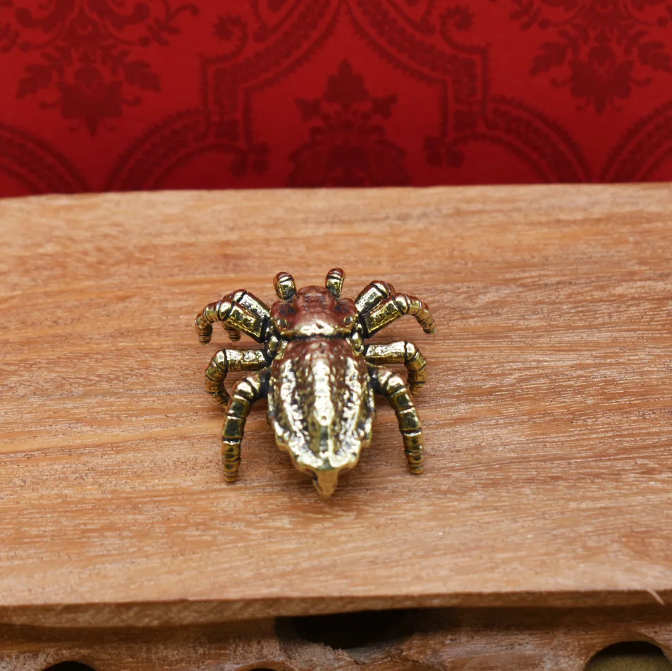 Brass Copper antique spider tarantula Office Desktop Ornament Living Room Decoration antique Craft m677