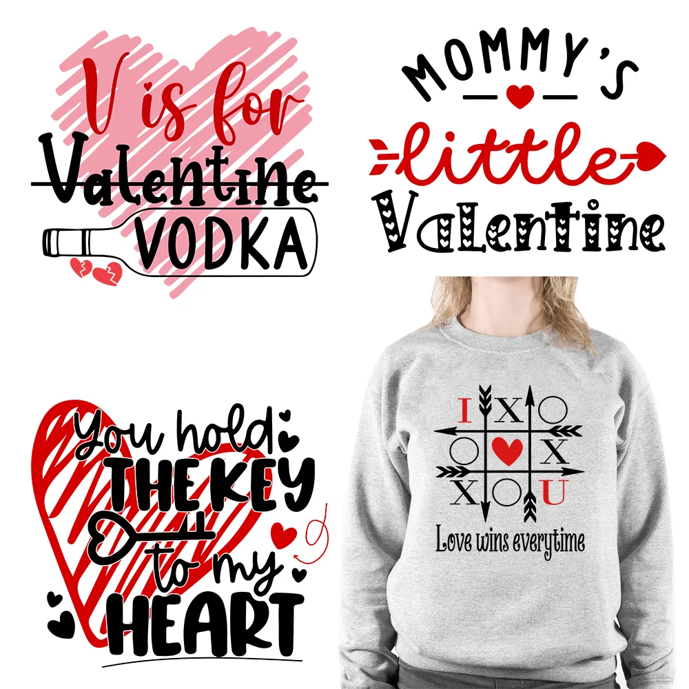 

Hot Sale Be Mine Valentine's Decals Iron On DTF Valentine Love Transfers Stickers Ready To Press For Clothes Accessories