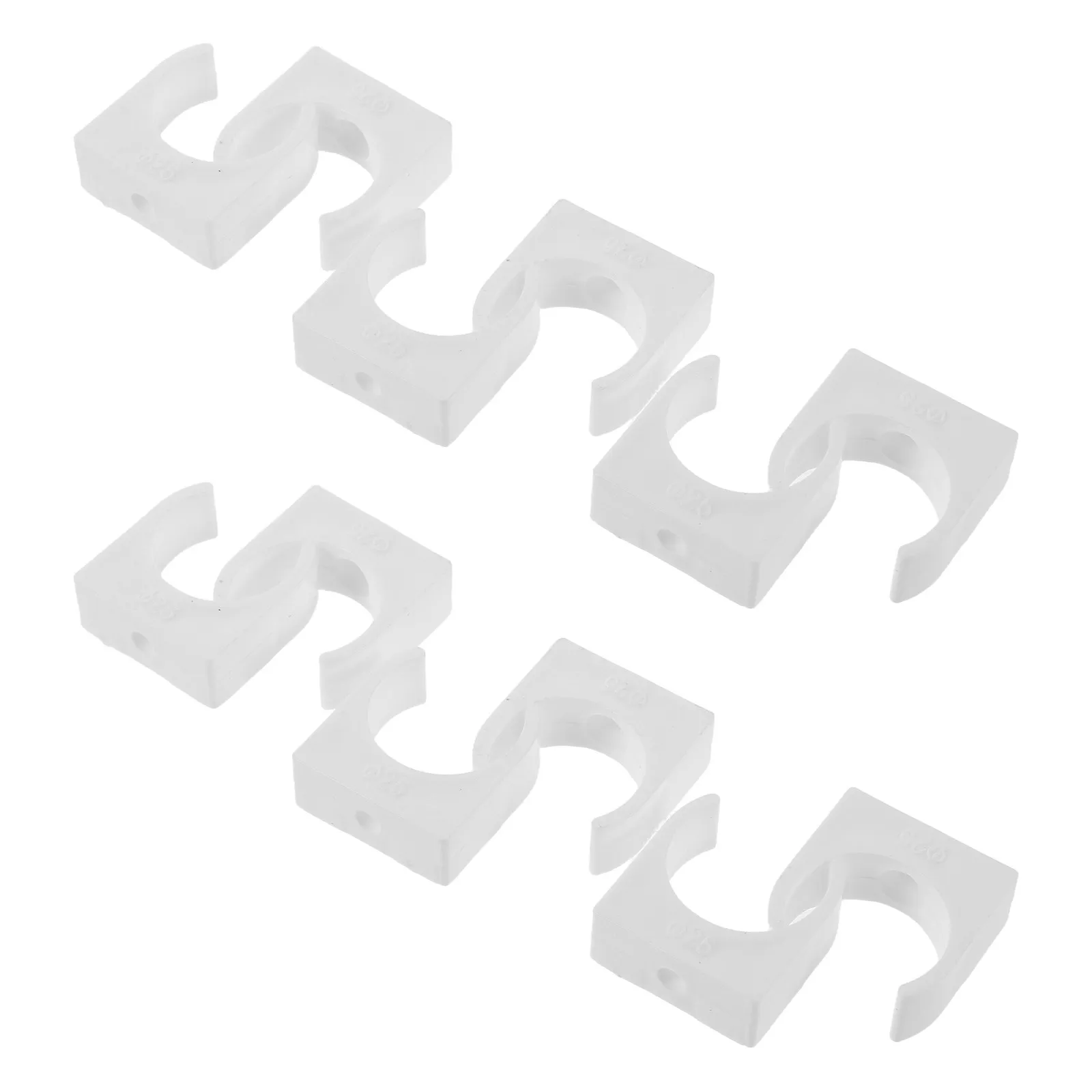 50Pcs PVC Pipe Water Hose Holders U Shaped Plastic Pipe Supports Heavy Duty Water Tube Fixing Clips 25Mm White