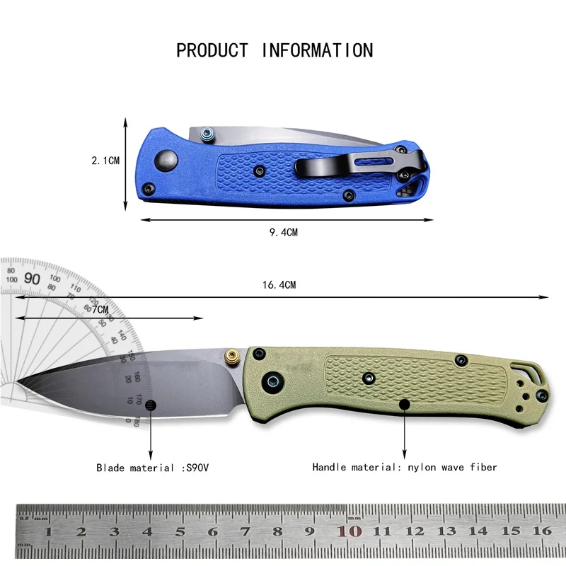 BM533 Outdoor Camping Tactics Nylon Wave Fiber Handle Fishing Hunting Self Defense Survival EDC Folding Knife