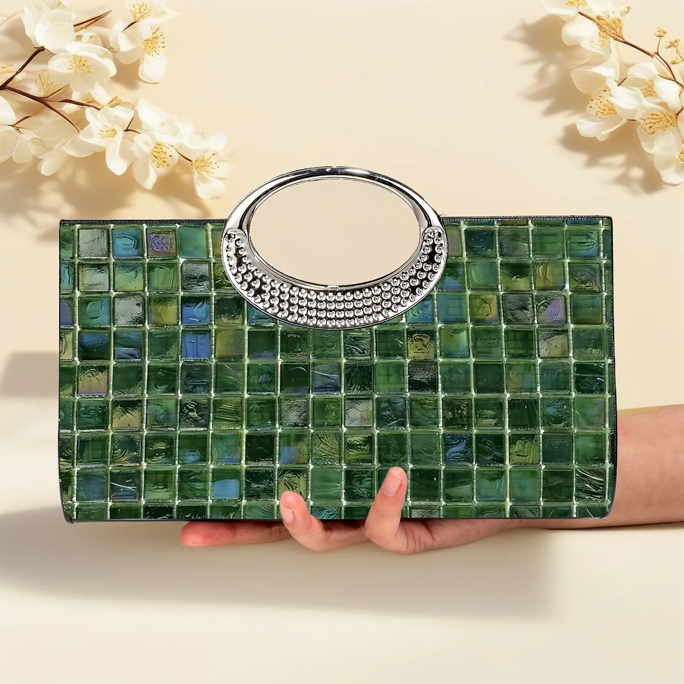 

2026 New Glossy Leather Diamond Women's Dinner Fashion Crossbody Premium Clutch Bag Bridal Bag