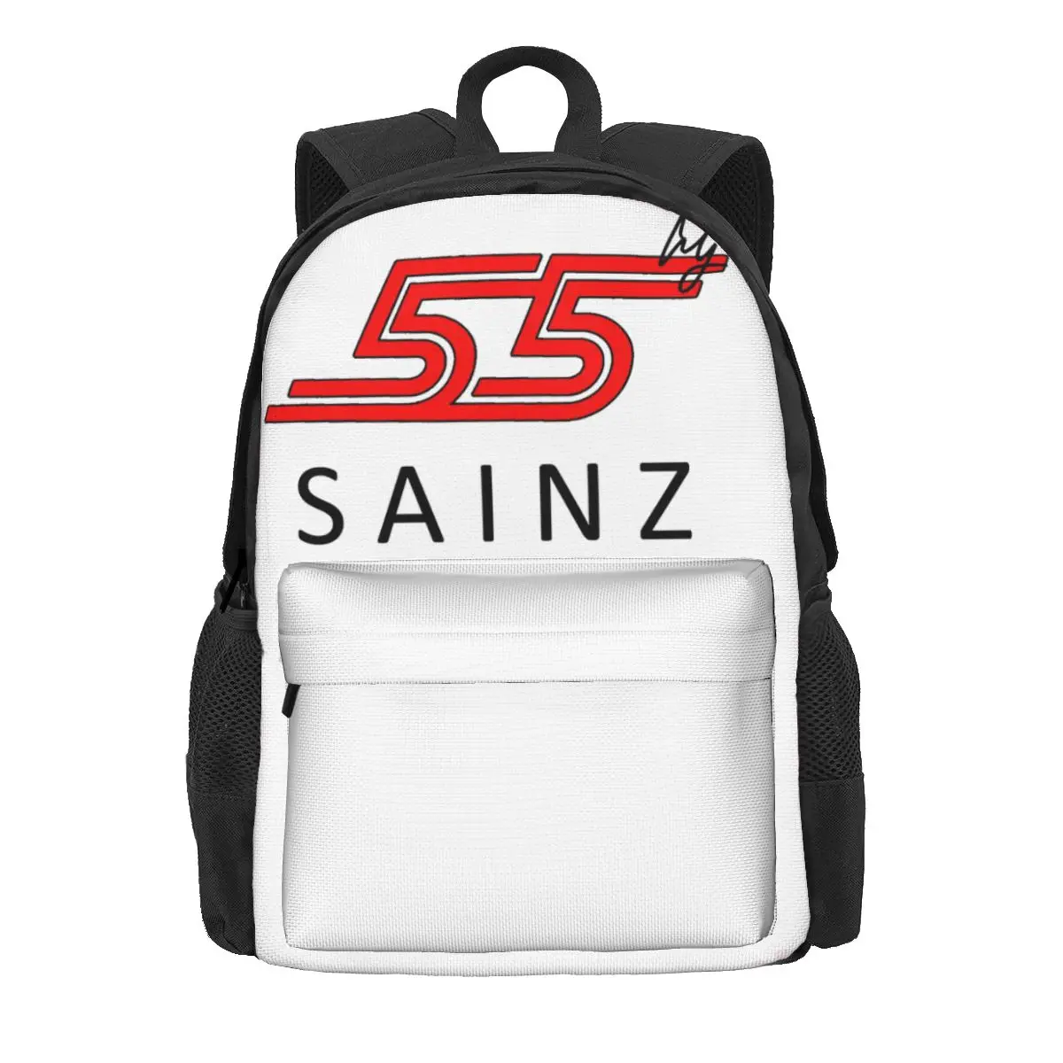 Carlos Sainz Jr F1 Signature Graphic - Dark กระเป๋าเป้สะพายหลังเด็กผู้หญิง Bookbag เด็กโรงเรียนกระเป๋าการ์ตูนแล็ปท็อป Rucksack ไหล่กระเป๋า