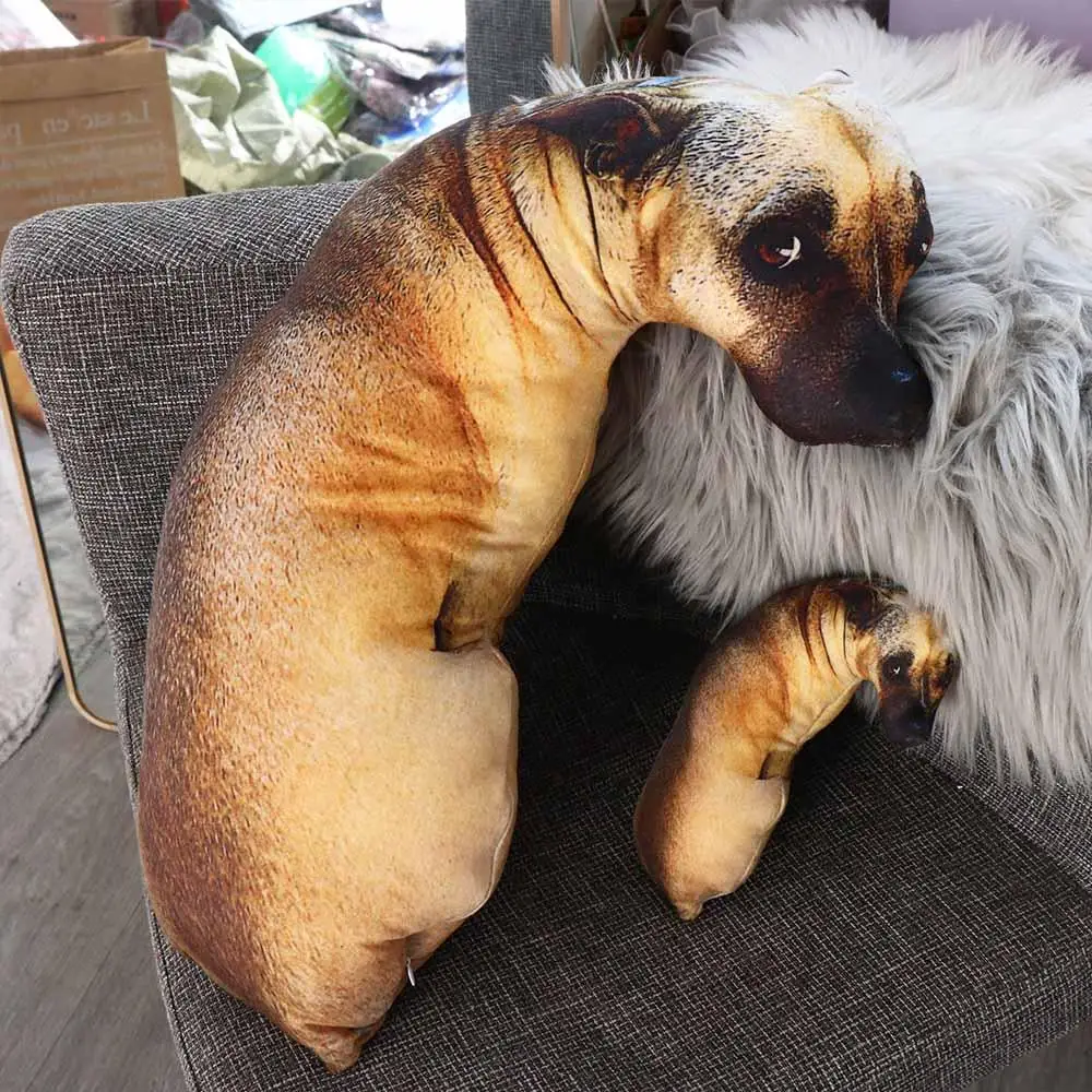 Hound-almohada de Animal realista 3D, almohada suave y creativa para perro, cojín de felpa para el hogar