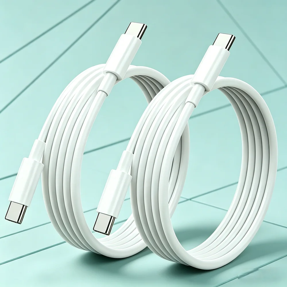 2-Pack 2M High Speed USB C to C Cable, Type C PD Fast Charging Charger Cord for iPhone15-17, Digital Gadgets and Samsung Devices