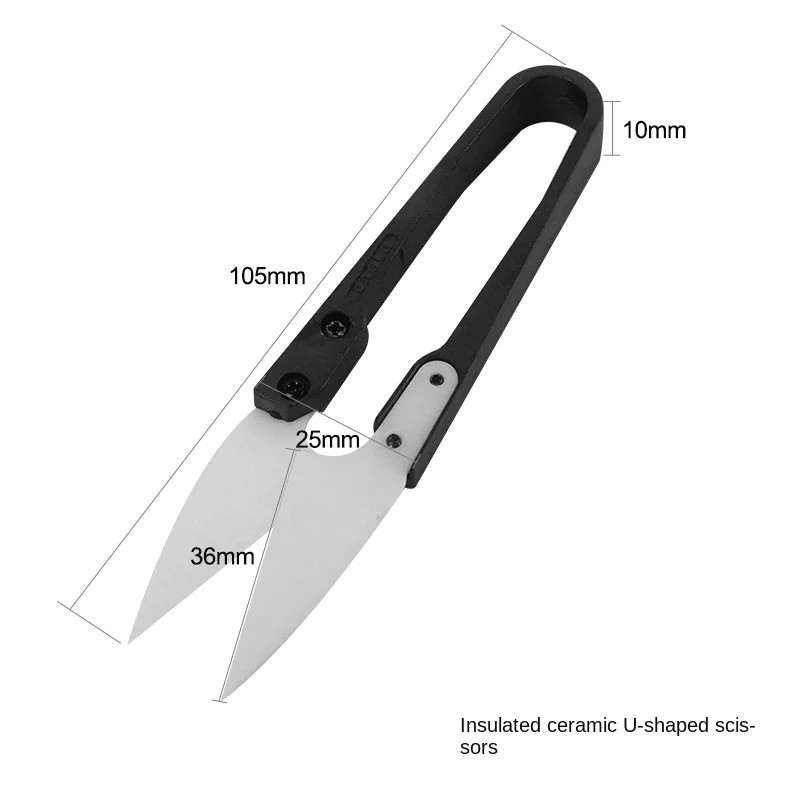 TE-P2 Mobile Phone Repair Insulated Ceramic Scissors Non-conductive Durable High Hardness Electronic Repair Hand Tools