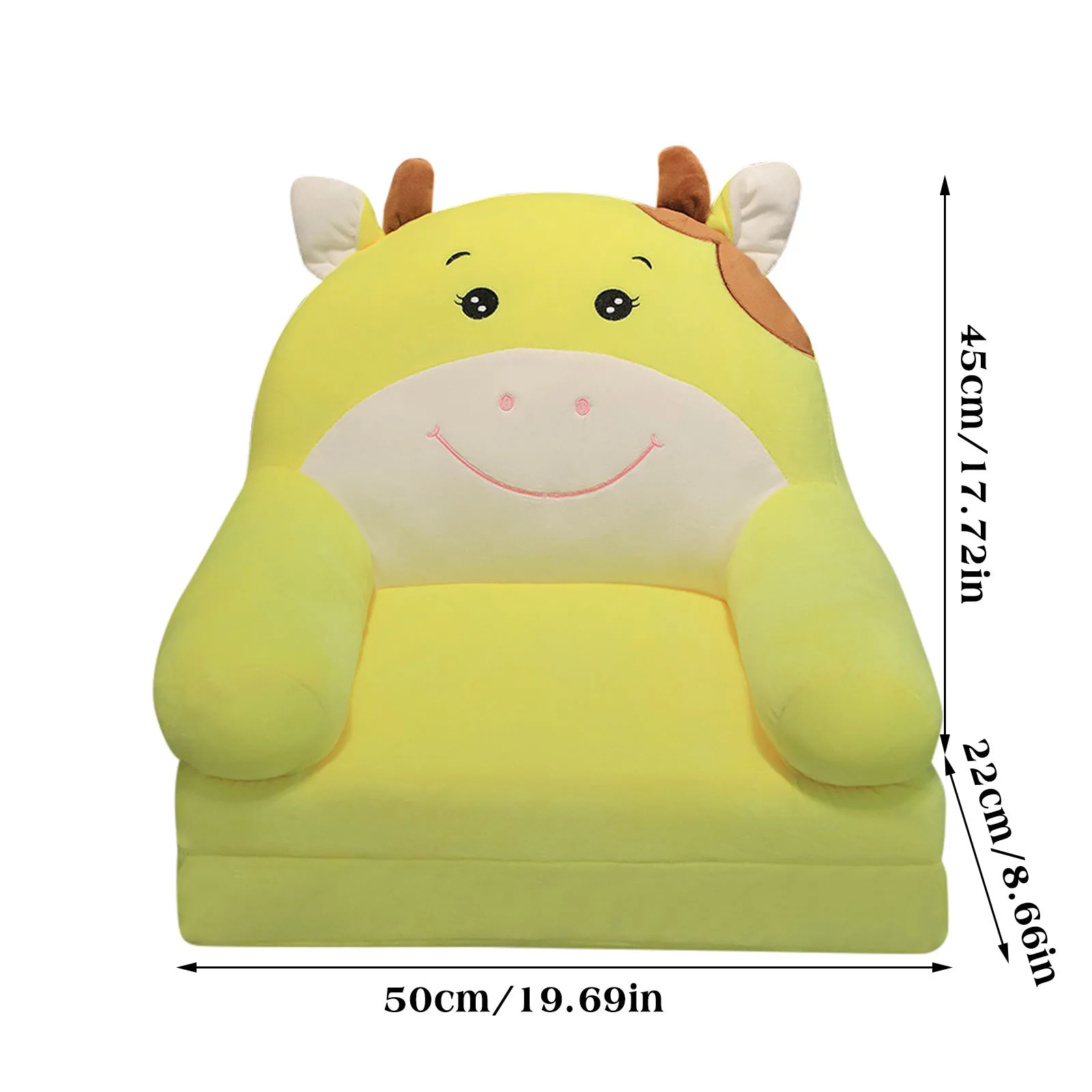 Funda para sillas de sofá, asiento de silla para niños, funda de sofá suave y bonita de felpa para niños, sofá plegable de animales de 2 capas sin