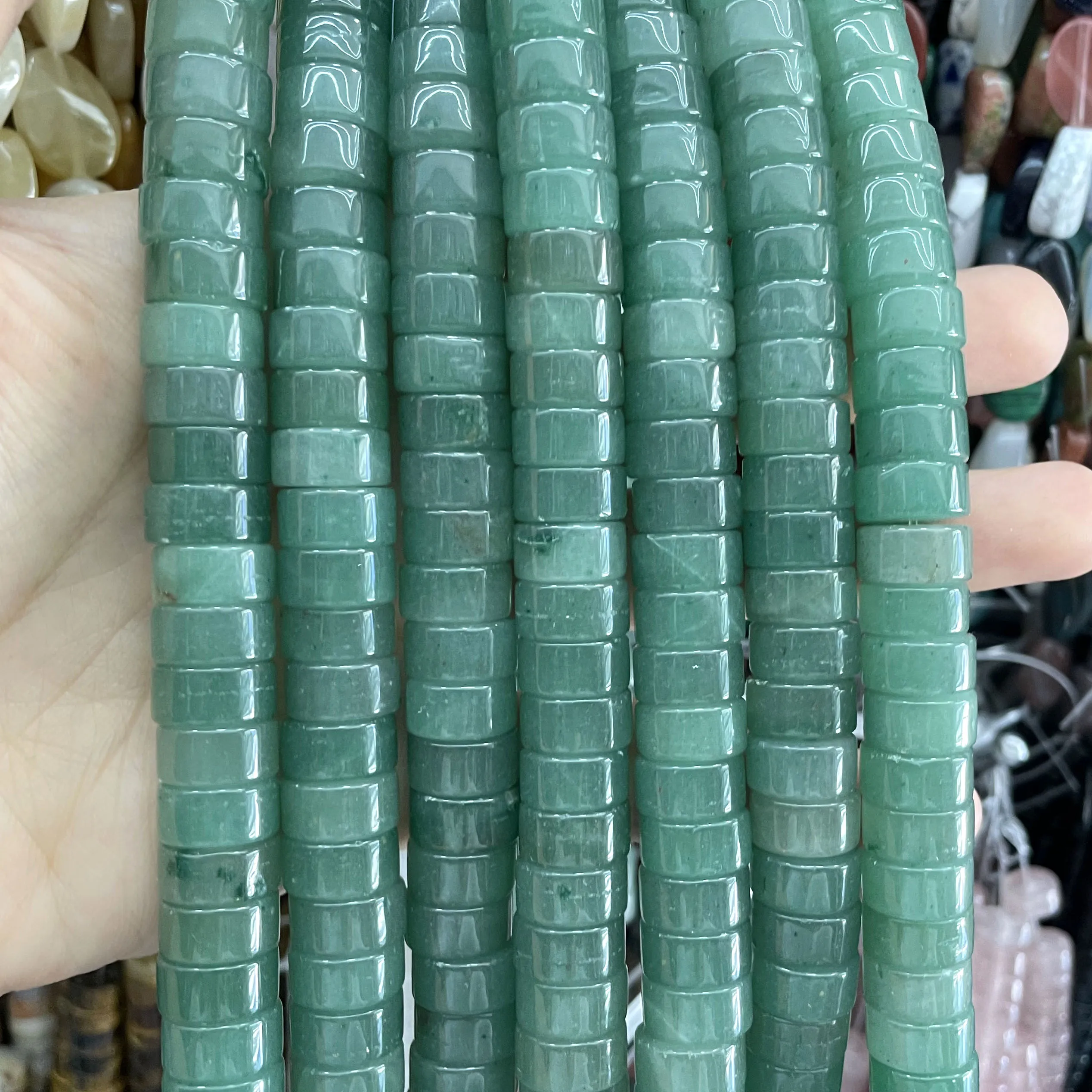 6X12MM Naturstein-Achate, Tigerauge, Quarz, Türkis, lose Spacer-Perlen für die Schmuckherstellung, DIY-Armbänder, Halsketten-Zubehör – Detail 12