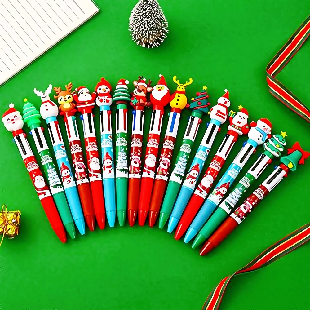 6/12/18 قطعة الكرتون عيد الميلاد 4/10 قلم ملون ، عيد الميلاد السنة الجديدة حفل زفاف عيد ميلاد المدرسة هدية تذكارية جائزة حزمة ستوفير