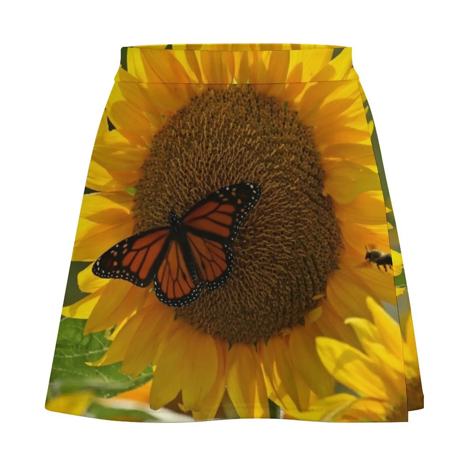 The butterfly the bee and the sunflower Mini Skirt skirts kawaii clothes korean fashion