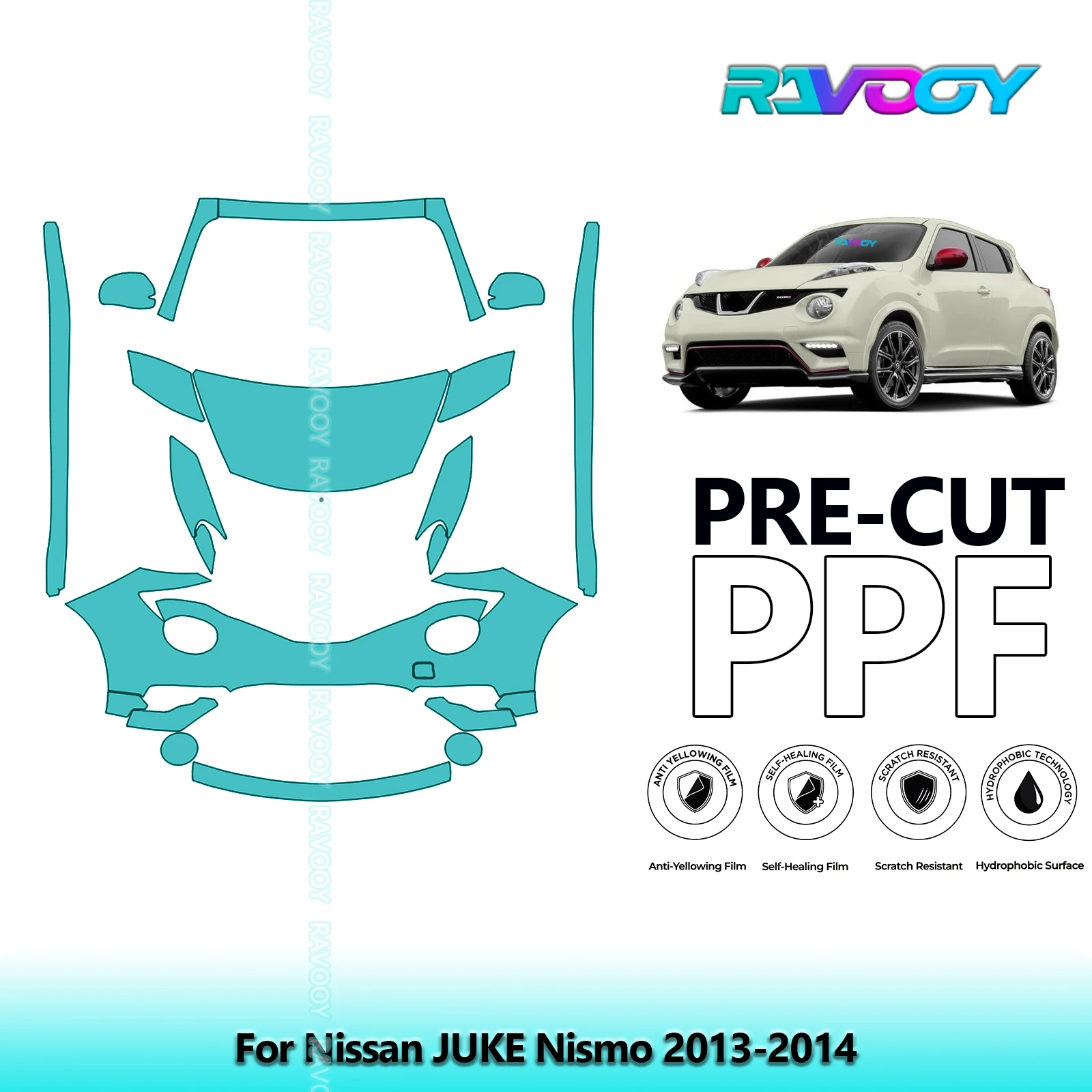 

Front Kit+Rockers Clear Bra Precut PPF Paint Protection Film For Nissan JUKE Nismo 2013-2014