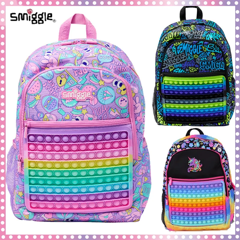 

Новый австралийский рюкзак Smiggle для декомпрессии, детский вместительный рюкзак, сумка для отдыха на открытом воздухе, школьный рюкзак для студентов