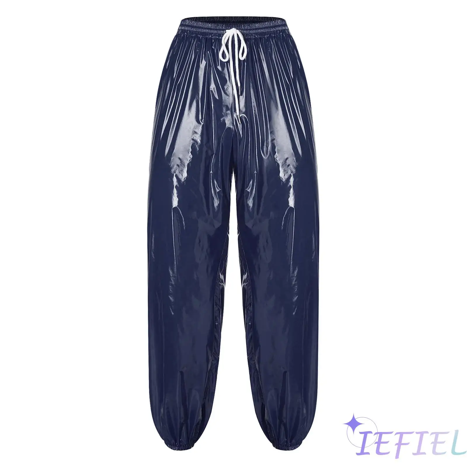 

Adult Men Waterproof Track Long Pants Elastic Waistband with Drawstring Side Pocket Jogging Trousers for Cycling Beach Workout