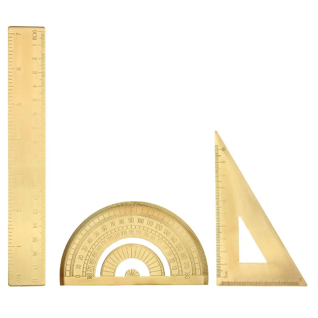 황동 보석 측정 도구 각도기/삼각형/직선