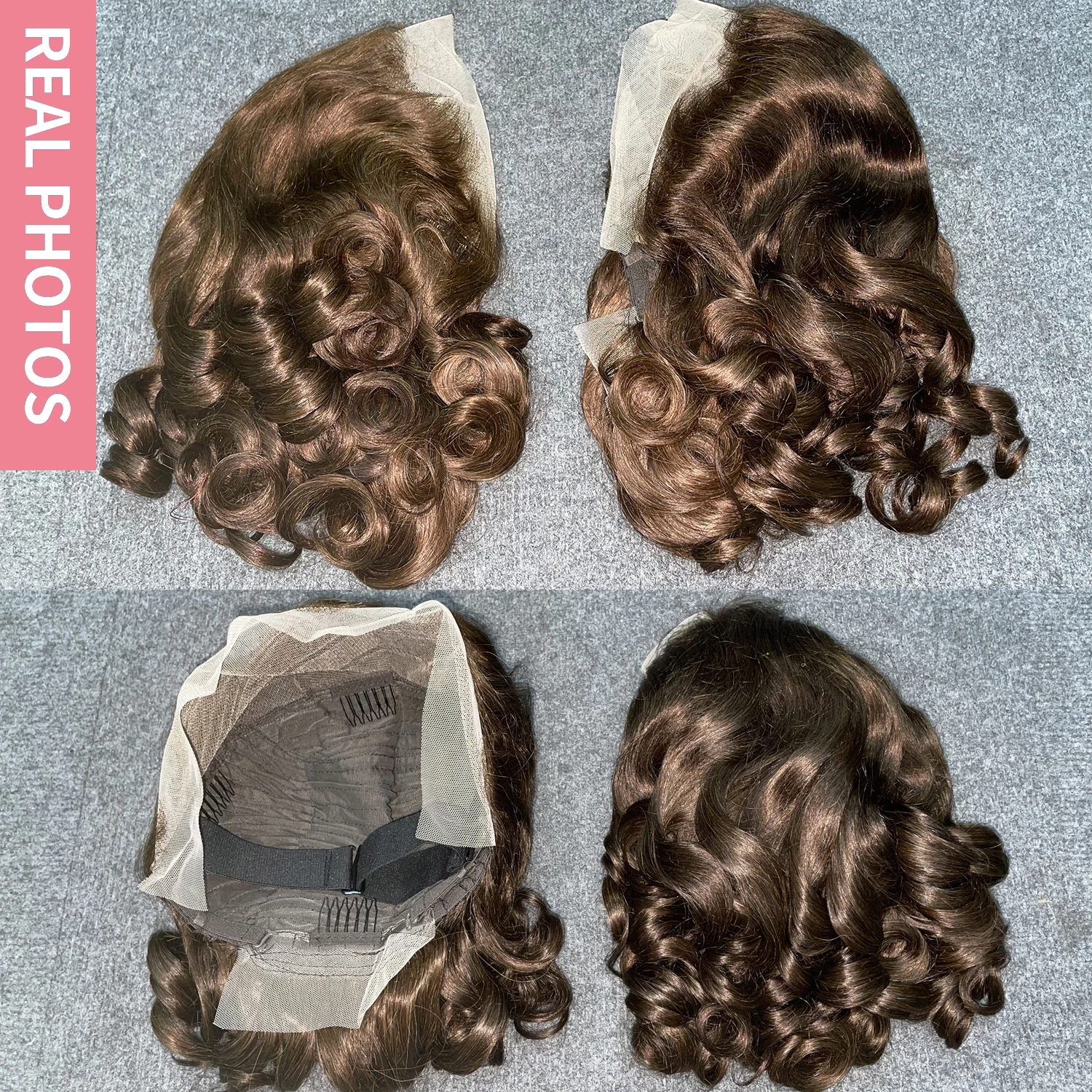 Chocolate Brown Lace Front Wigs Human Hair Bouncy Loose Body Wave Wig Human Hair Wigs For Black Women Preplucked Pre Bleached Human Hair Wigs 13x4 Lace Frontal Brown Short Bob Wigs