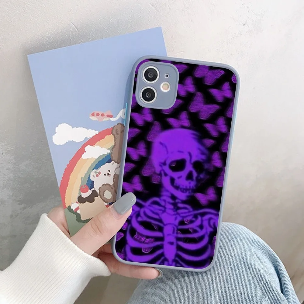 جراب هاتف جمالي أرجواني غير لامع ، جراب ضد الصدمات لهاتف أيفون 14 ، X ، XR ، XS ، 7 ، 8 Plus ، 11 ، 12 ، 13 Pro Max ، 13Mini #5