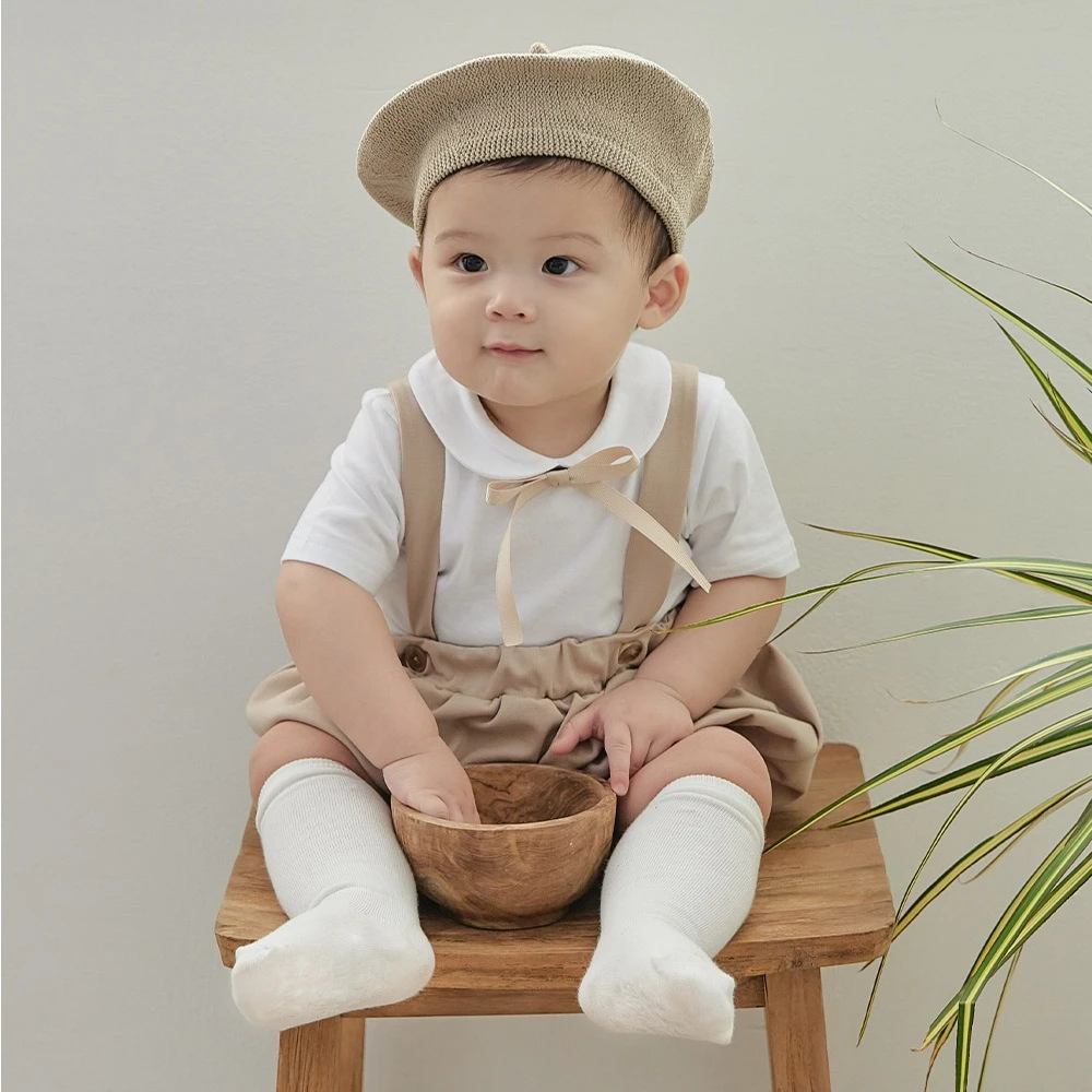 

Spring & Summer New Arrival Baby Suspenders Shorts Infant Breeches Unisex Toddler Outfit 0-24M Soft Cotton Casual Set Photoshoot