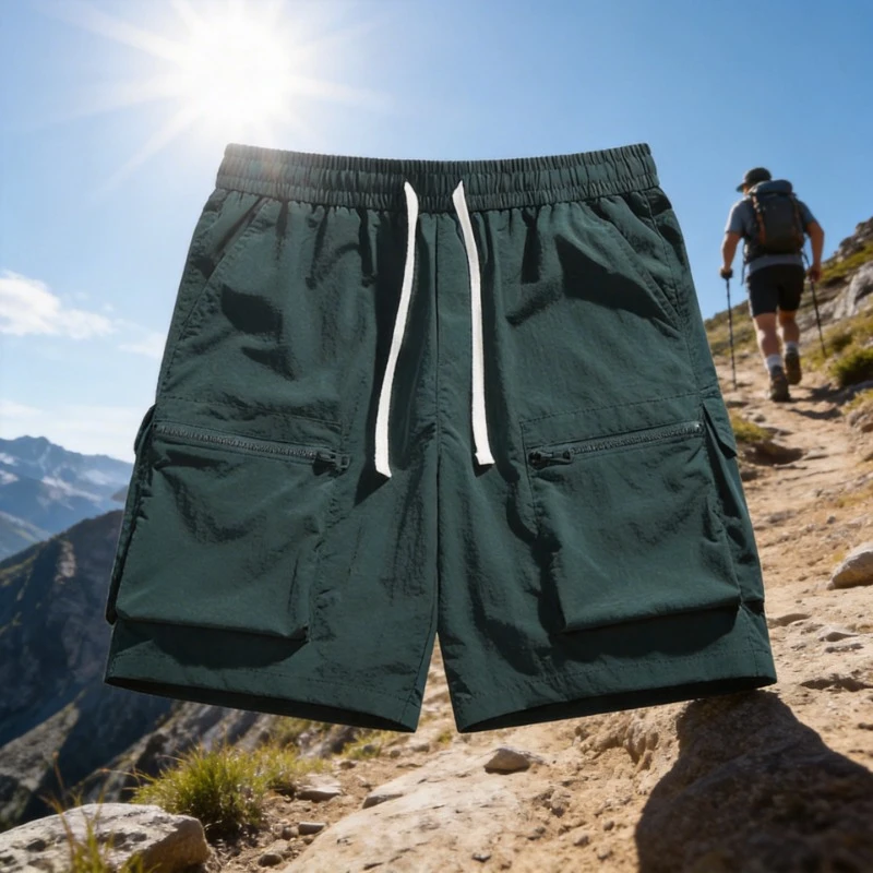 

Летние мужские шорты для походов и бега, быстросохнущие, водоотталкивающие, из ткани рипстоп, с множеством карманов, эластичным поясом, для кемпинга
