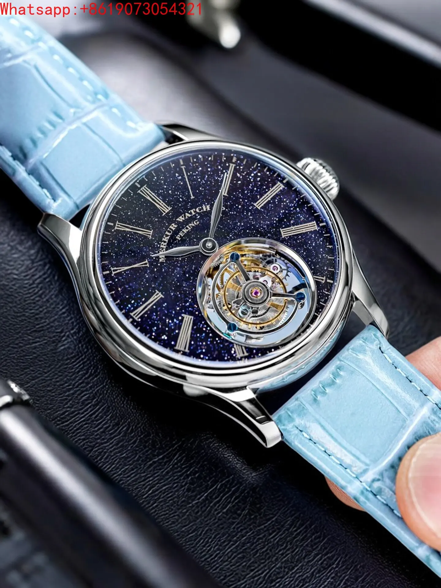 The Great Qin Empire Fanzhi 42mm Dress Light Luxury Business Tourbillon Manual Mechanical Watch Men view 2