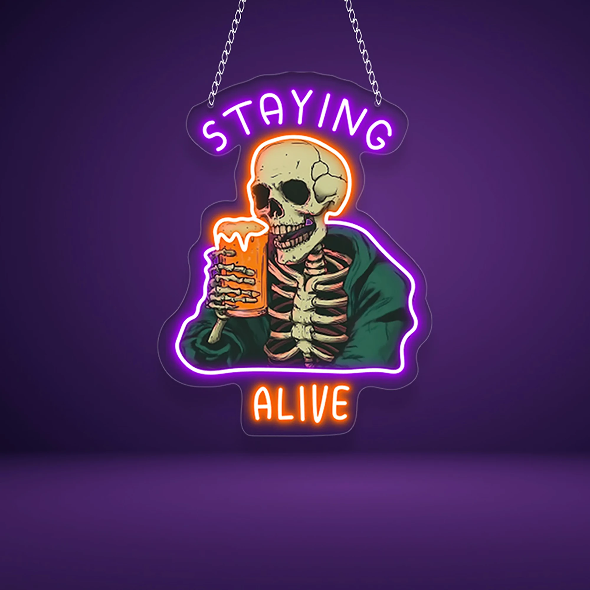 1PC Skeleton UV ป้ายนีออน,LED Neon Sign,ตกแต่งวาเลนไทน์,ตกแต่งปีใหม่