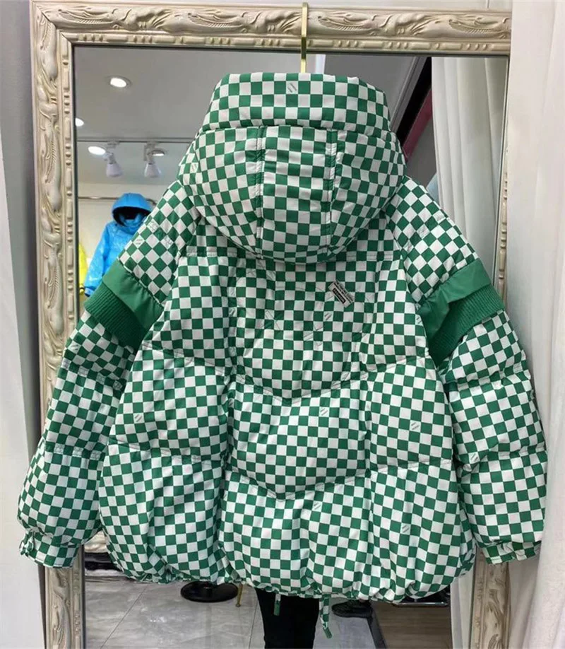 Chaqueta corta de algodón con capucha para mujer, parka holgada con bolsillos, ropa de nieve coreana, color marrón, verde y negro, invierno, 2024