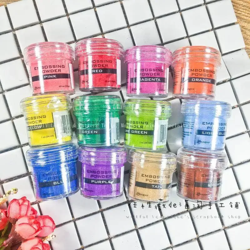34ml Gold And Silver Relief Powder for DIY Handmade Sealing Invitation Cards Decorative Coloring Material with Embossing Effect