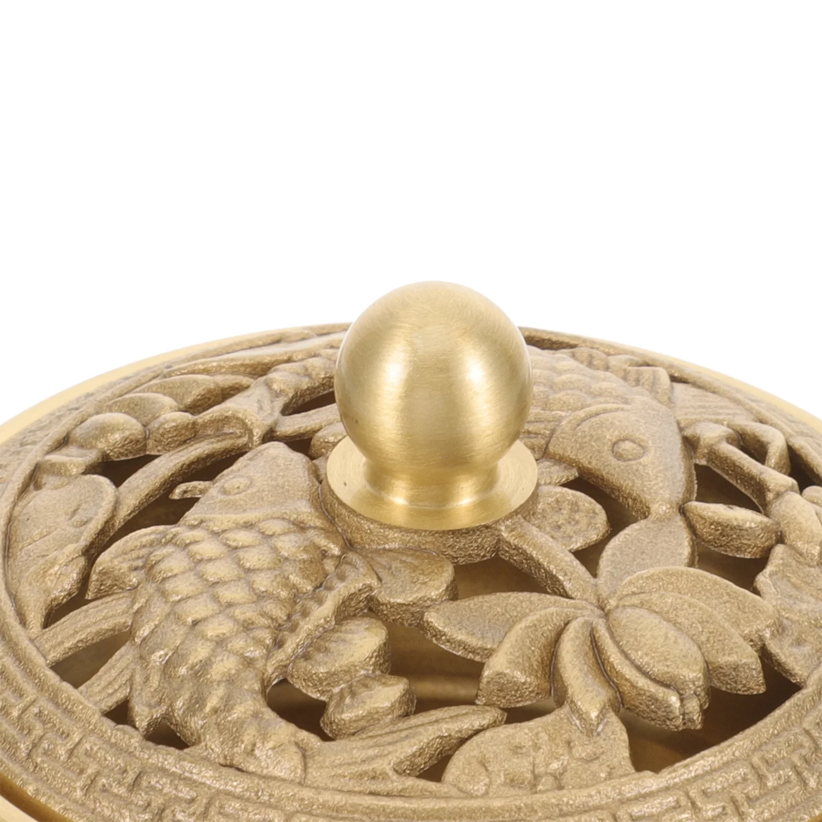 

Brass Koi Incense Burner Copper Decorative Censer Aromatherapy Furnace Relaxation Meditation Home Desktop Ornament