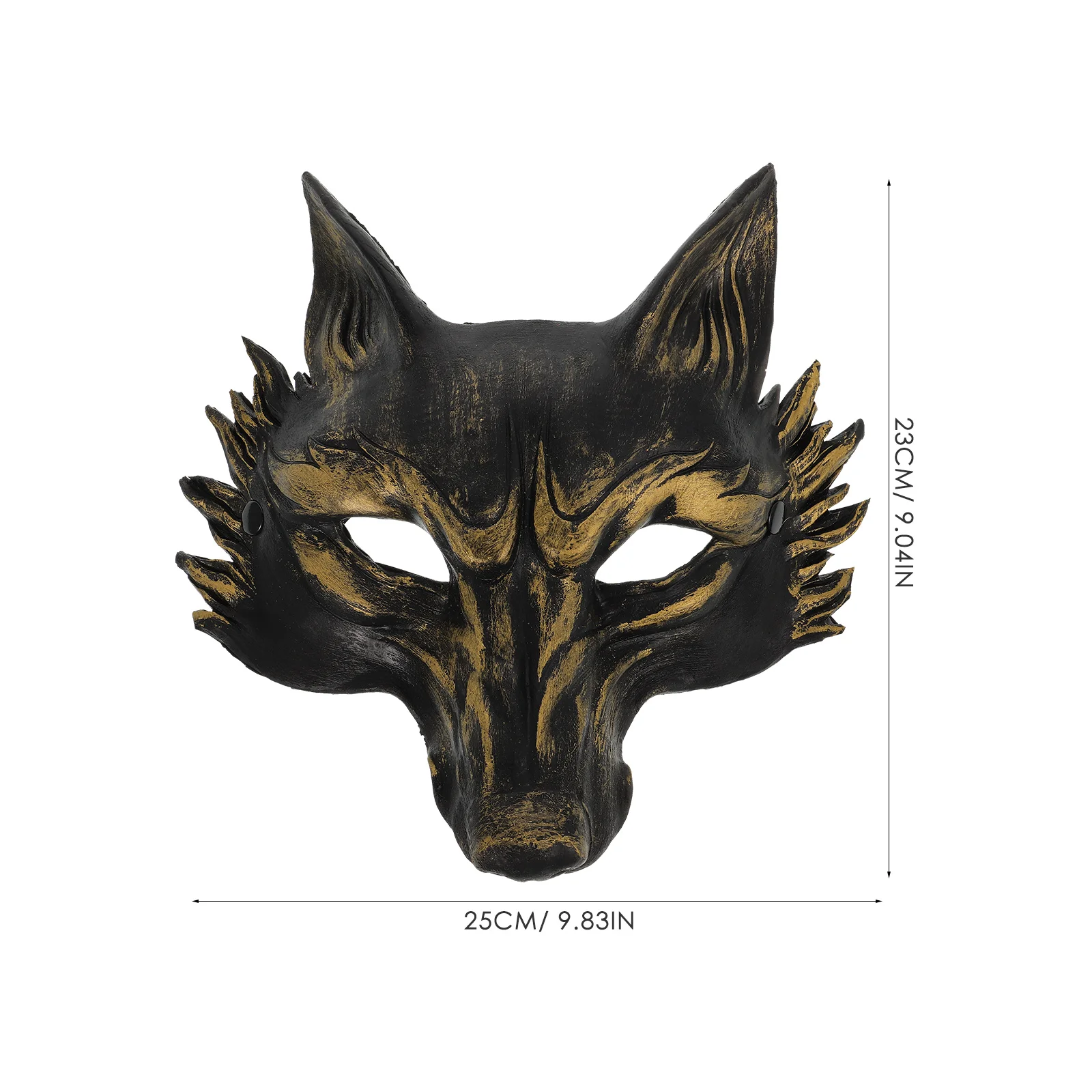 

Fox Mask Halloween PU Foam Half Face Black Gold Strap Animal Masquerade Costume Party Supplies WHDDG21724 Creative Toy