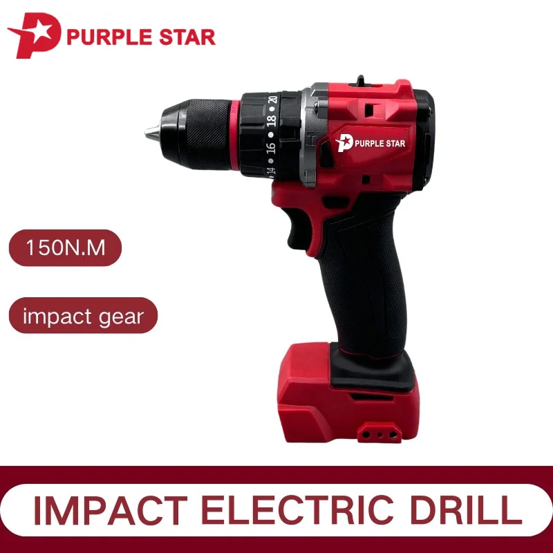 Brushless 18V Electric Drill For Milwaukee 150N.mCordless Impact Drill of Decoration Team Uses 18V Milwaukee Battery Power Tool