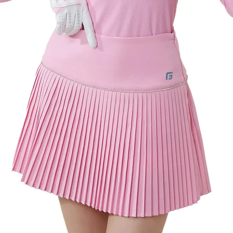 2024 Spring/Summer New Golf Women's Short Skirt Outdoor Sports Leisure Pleated Skirt Classic Color Matching