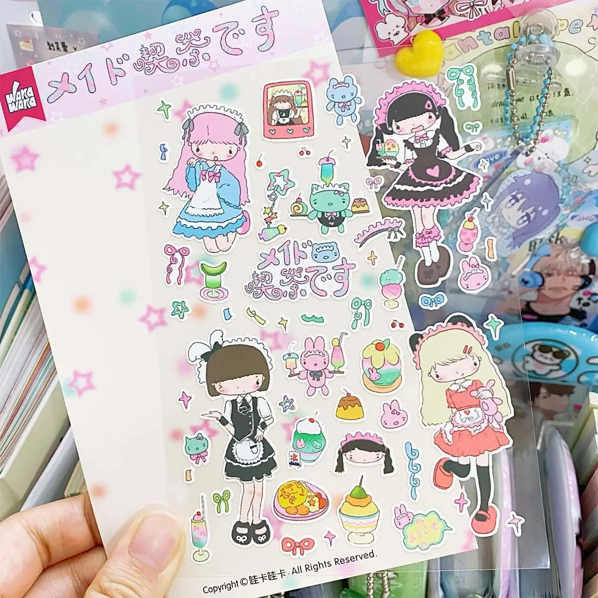 Character Stickers Graffiti Girl Handbook Material Guka Cute Diy Decoration