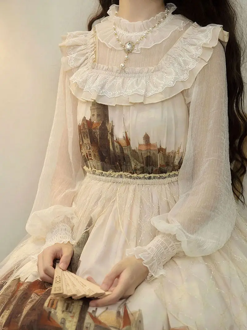 เสื้อเชิ้ตแขนยาว Ducheng แขนด้านใน Spot Original Lolita Lamb Leg Sleeves