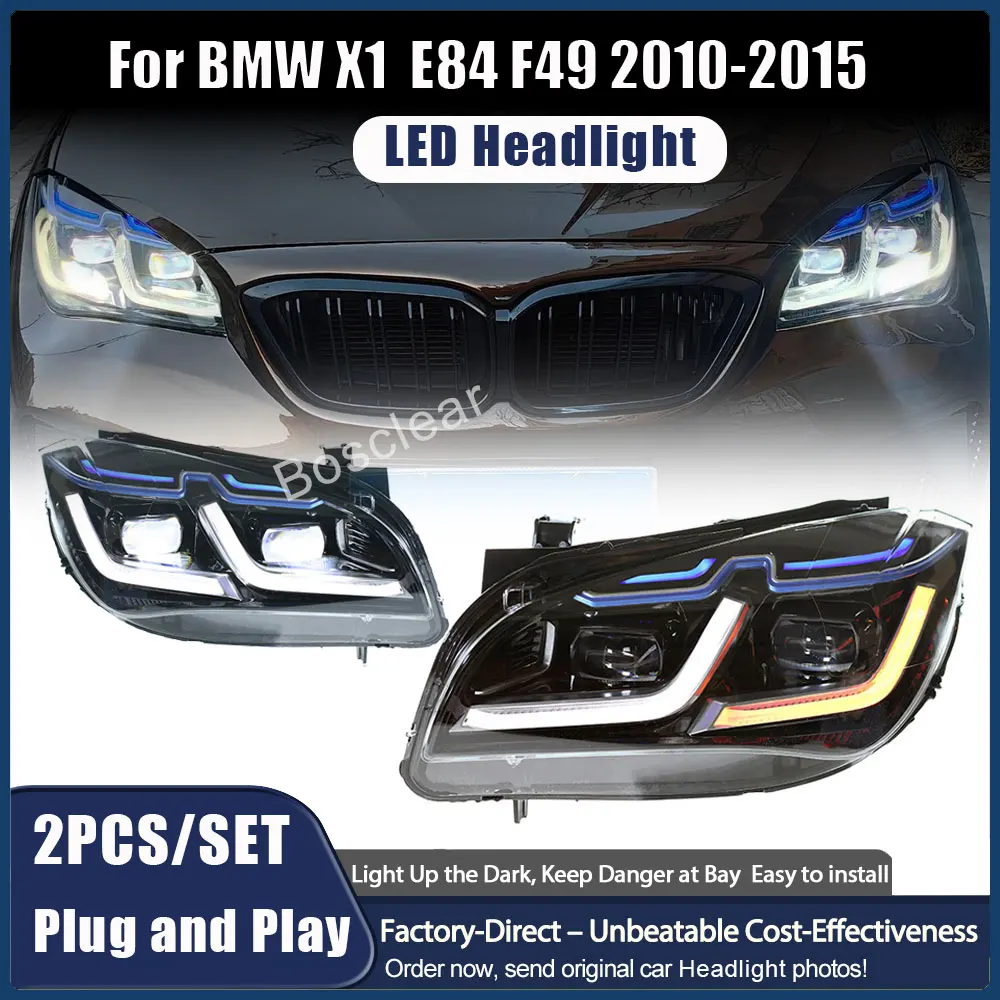 

For BMW X1 E84 F49 2010-2015 Front Lamp DRL Headlight Turn Signal Highlight LED Projector Lens Auto Automotive Car Accessories