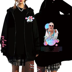 P!nk Music Singer Tour 2024 SUMMER CARNIVAL Hoodie Hot Jacket  Zip Up Hoodie Sweatshirts Y2K Coat Gift