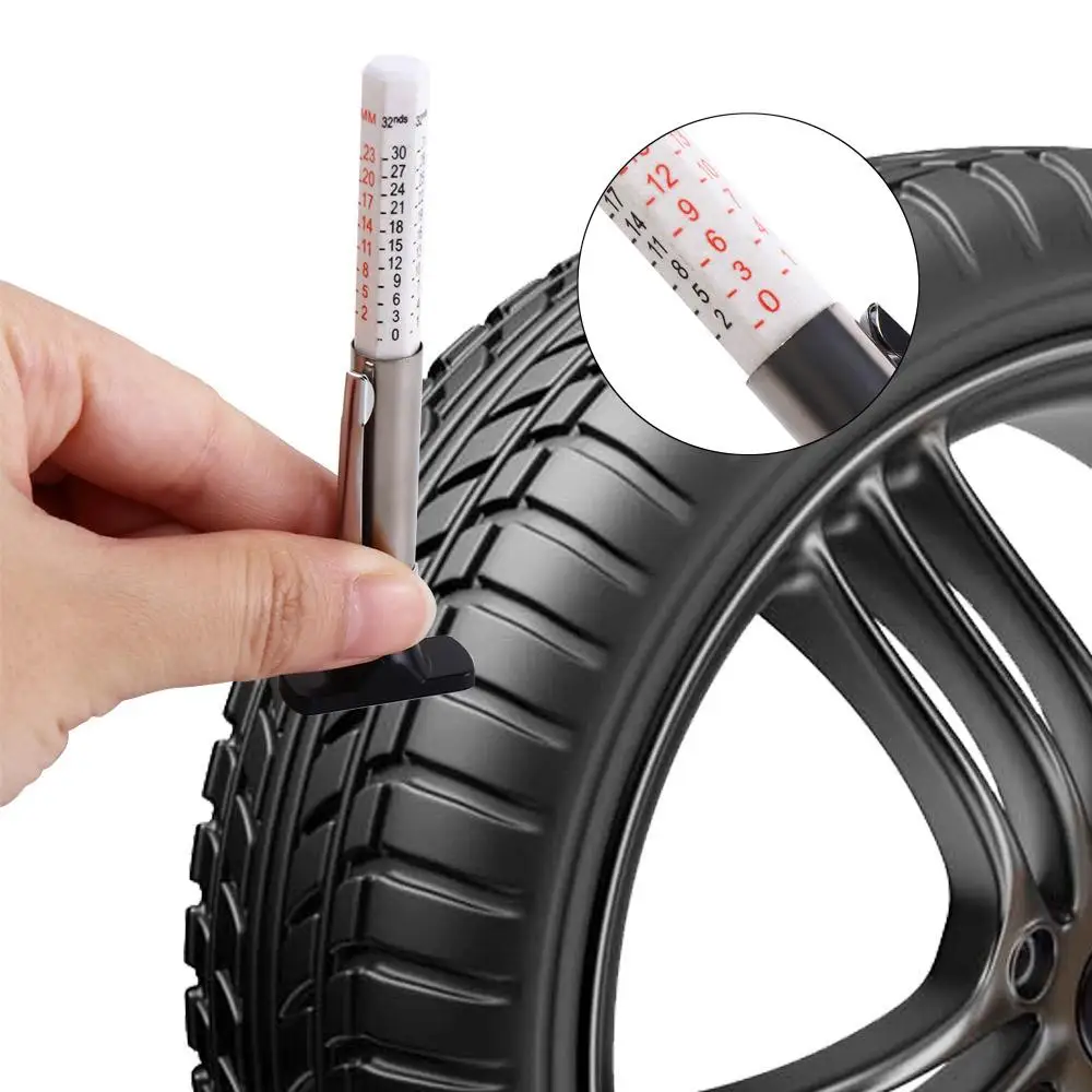 Car 25mm Two-Sided Mark Accurate Measuring Pen Depth Gauge Tire Ruler Tyre Tread