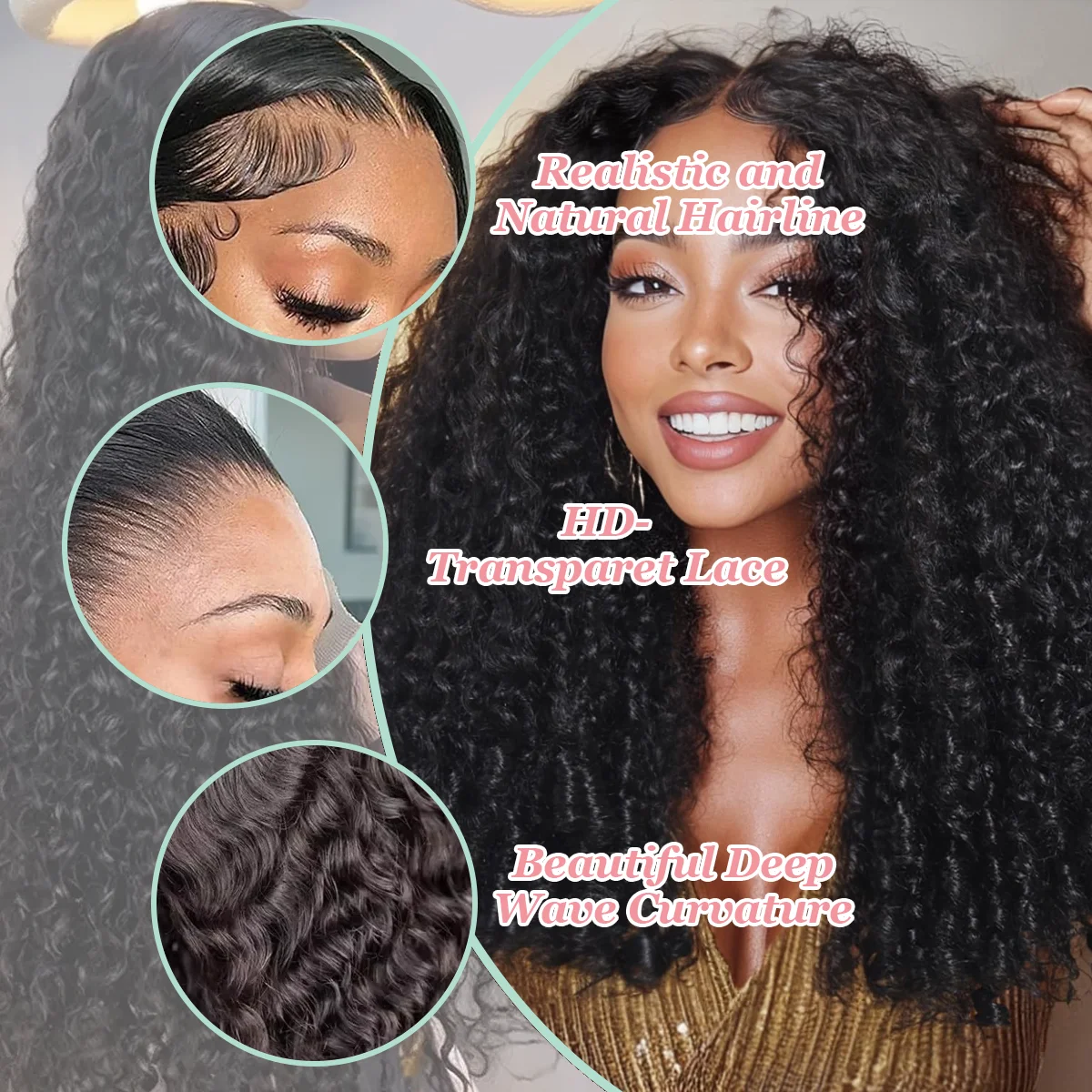 1B Black 200% High Density 40 Inches Long-length 7x6 13x6 13x4 HD Transparent Lace Frontal Wig Human Hair Wigs Natural Color Burmese Curly For Women Pre Plucked Brazilian Hair image 2