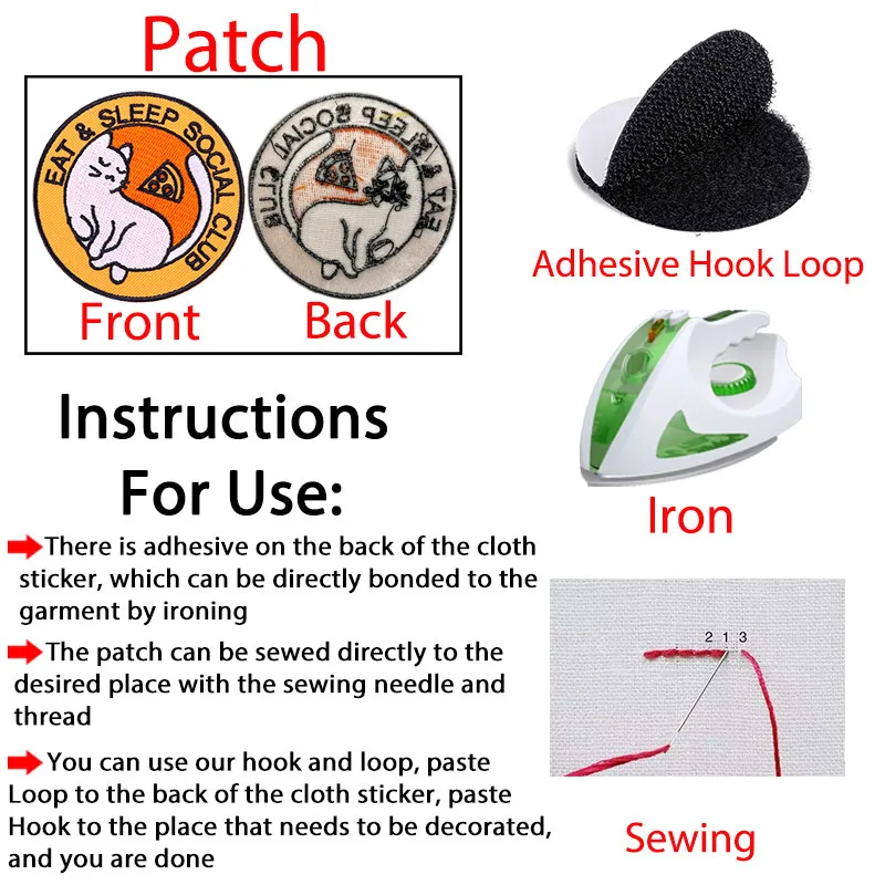 Patch di dinosauro Patch ricamata Punk per toppe di abbigliamento ferro su toppe sui vestiti adesivi fai da te con gancio e anello