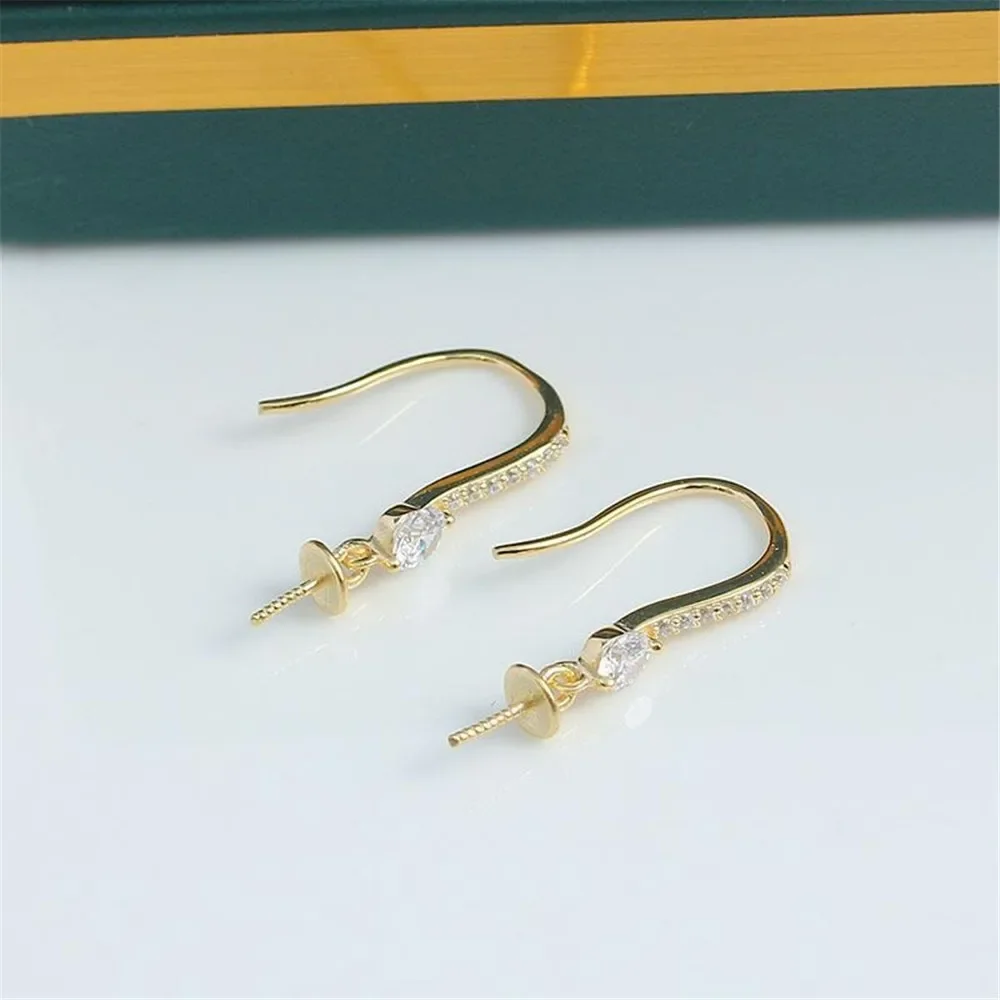 S925 Sterling Silver Pearl Earring Settings DIY Jewelry Making Supplies Blank Earring Posts for Handcrafted Accessories No Pearl