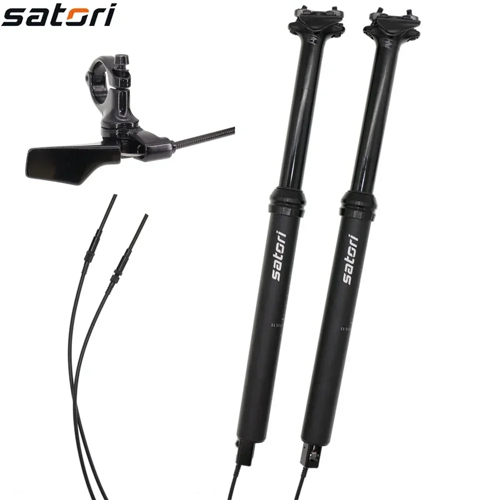 Satori MTB Dropper Seatpost 30.9 31.6mm Height Adjustable 150mm Travel Sorata Pro Remote Control Internal External Cable