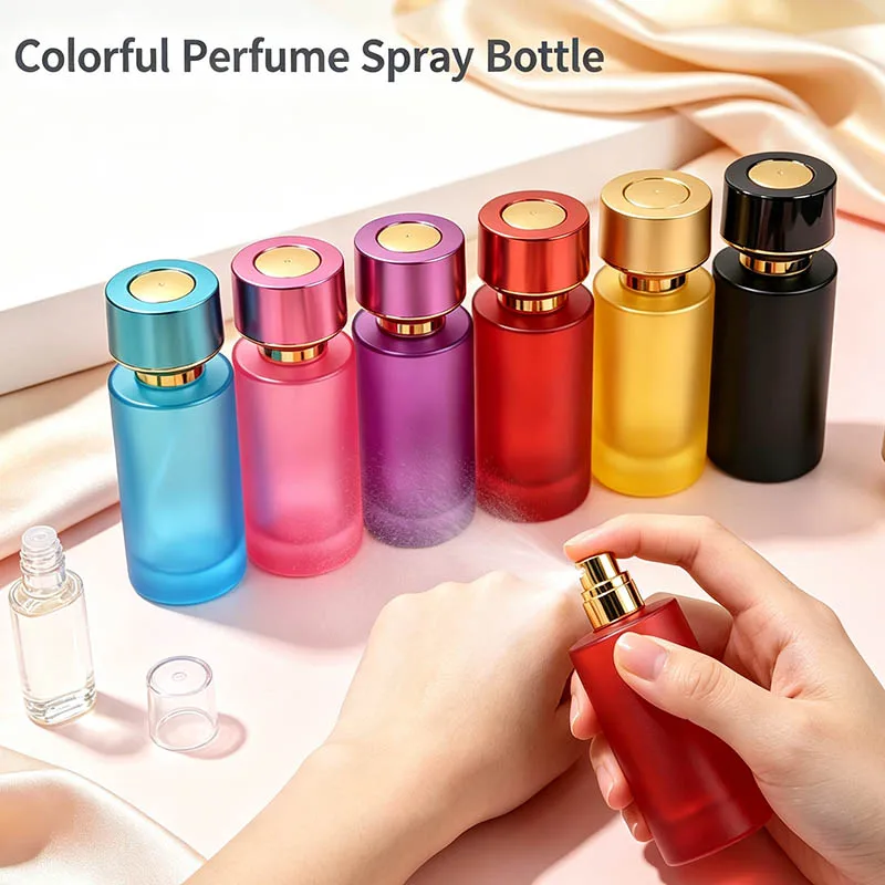 5/10PCS 50ml Empty Perfume Glass Press Spray Bottles Travel Dispensing Refillable Protable Cosmetic Containers Fine Mist Tools