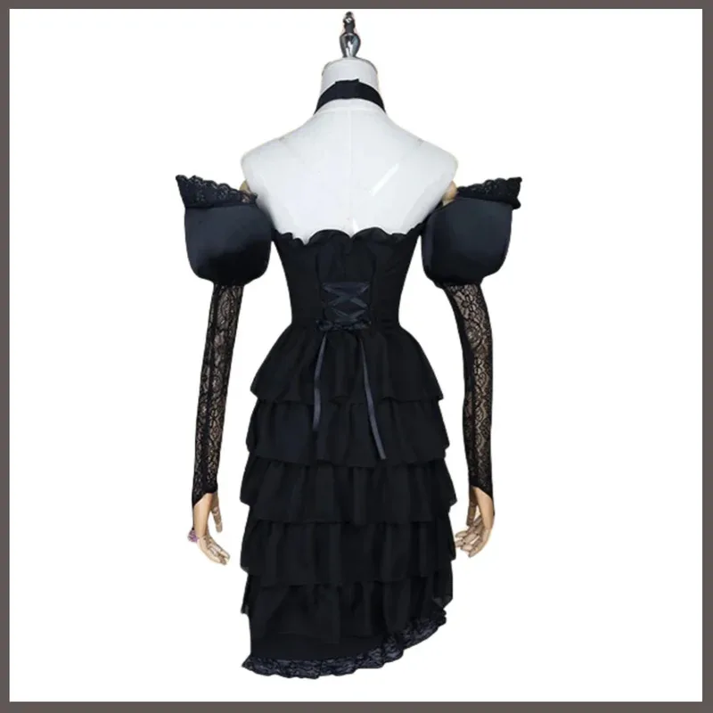 

CyGame Identity Ⅴ Vera Nair Perfumer Cosplay Costume Deadly Tenderness Black Evening Dress Wig Woman Sexy Carnival Party Suit