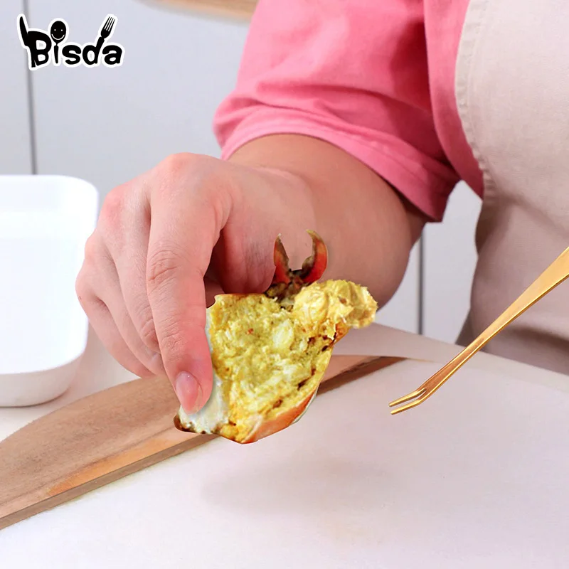 304 Stainless Steel New Crab Shape Shellfish Lobster Cracker Seafood Tools Clip Needle Fork Picks Pincer Nut Set Kitchen